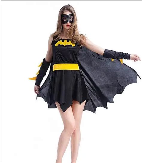 Free Shipping Hot Black Batman Costume Adult Batgirl Women Halloween Costumes For Women Sexy