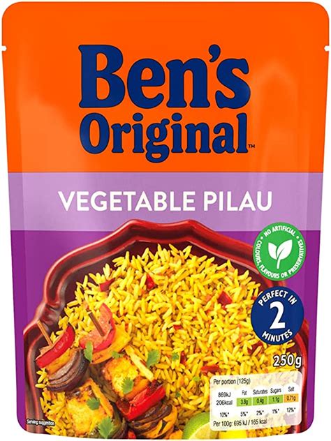 Ben S Original Vegetable Pilau Microwave Rice G Amazon Co Uk Grocery