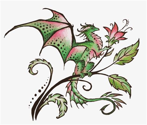 Vector Floral Dragon Floral Vector Dragon Vector Flowers Png And