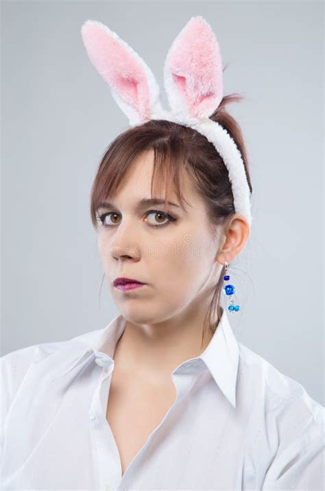 Portrait Of Woman With Bunny Ears Stock Image Image Of Holiday Bijou 107081991