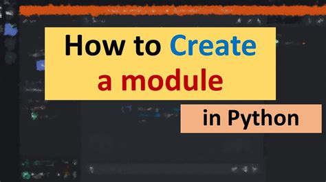 How To Create A Module In Python Youtube