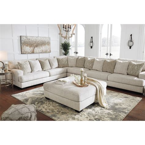 Signature Design By Ashley Rawcliffe 4 Piece Sectional With Scatterback