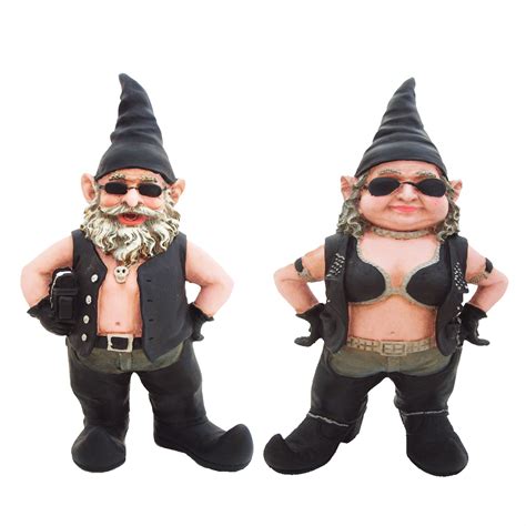 I thought these guys were cute with their big hats. Nowaday Gnomes - "Biker Dude & Babe" the 14.5"H Biker ...