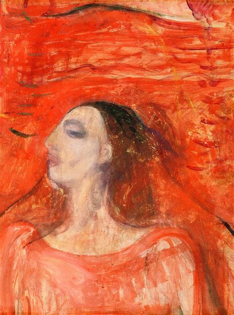 Edvard Munch Woman S Head Against A Red Background Category 1890s