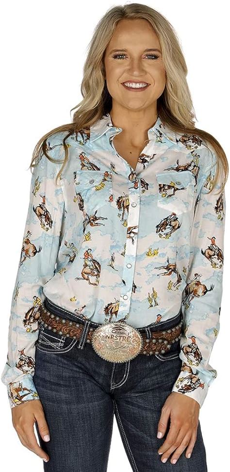 Cruel Girl Womens Western Printed Button Shirt S Multi Clothing