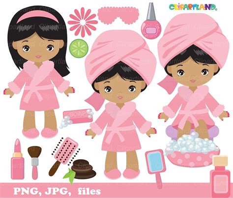 Instant Download Spa Girl Party Clip Art Csp59spa Etsy Spa