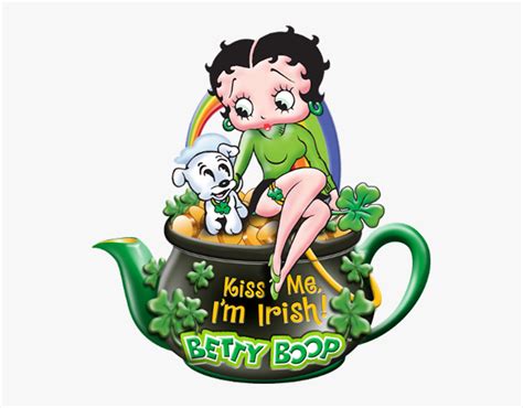 Betty Boop Saint Patricks Day With Pudgy St Patricks Day Clipart