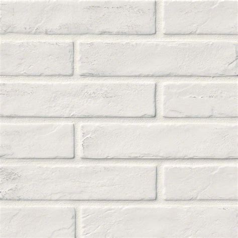Capella White 2x10 Brick Pattern Matte Porcelain Tile Floor Tiles Usa