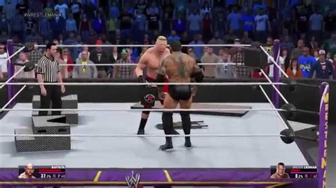 Wwe 2k15 Batista Vs Brock Lesnar Last Man Standing Match Youtube