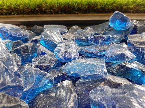 Nice Backyard Blue Glass Pebbles 3 5 Cm Nice Backyard