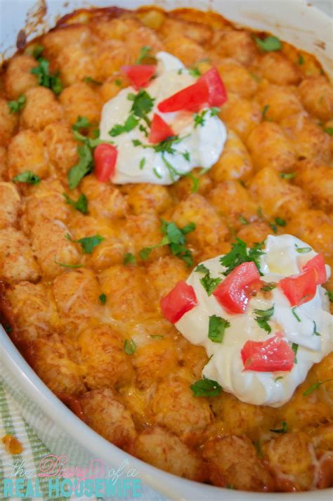 Easy Tater Tot Taco Casserole Potluck Dishes Dinner Leftovers Easy