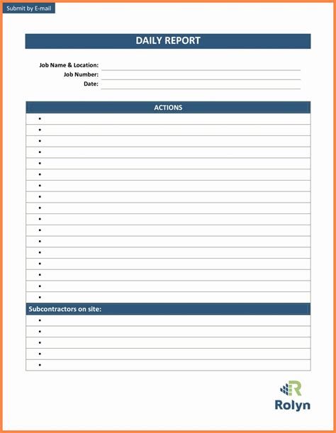 Daily Work Report Template New Daily Work Report Format Doc Progress