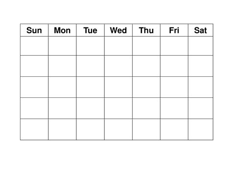Blank Weekly Calendars Printable Activity Shelter Free Printable