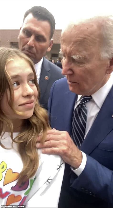 Creepy Joe Biden Leans In Grabs Teen Girls Shoulder To Tell Her No