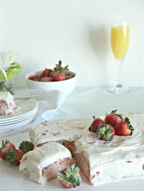 Strawberry Sheet Cake With Cream Cheese Frosting
