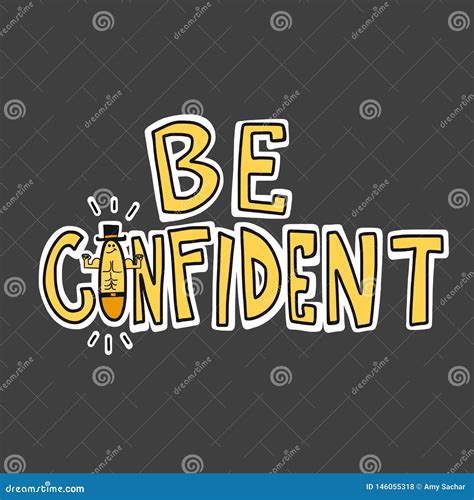 Be Confident Word Cartoon Illustration Stock Vector Illustration Of