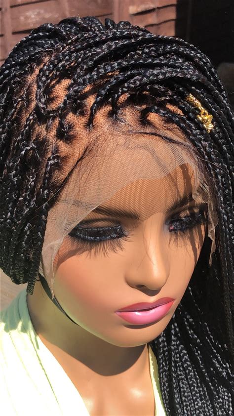 Ready To Shipbraided Wig Micro Knotless Braids Wig Human Hair Frontal