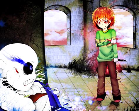 Undertale Charaorfrisk And Sans Fanart By Yzfzl On