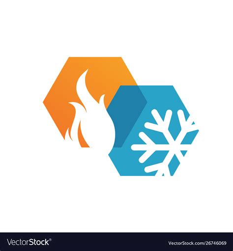 Abstract Heating And Cooling Hvac Logo Design Vector Image