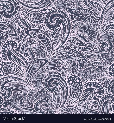 Beautiful Floral Paisley Seamless Royalty Free Vector Image