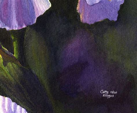 Purple Iris Art Watercolor Painting Print By Cathy Hillegas Etsy