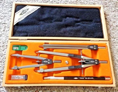 Vintage Alvin Precision Instruments Drafting Engineering Compass Set