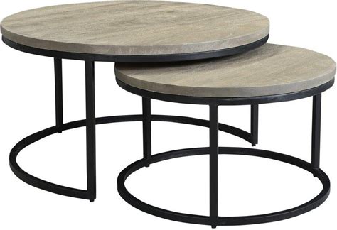 Drey Grey Round Nesting Coffee Tables Set Of 2 1stopbedrooms