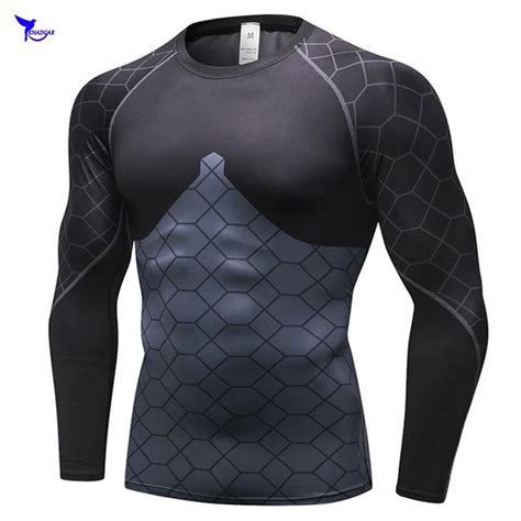 men s long sleeves compression running shirt rashgard 2019 new jogging sport tights fitness gym