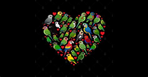 Birdorable Parrot Heart Parrots Sticker Teepublic