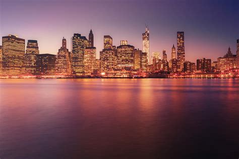 New York City Skyline Night Lights Photograph By Vivienne Gucwa