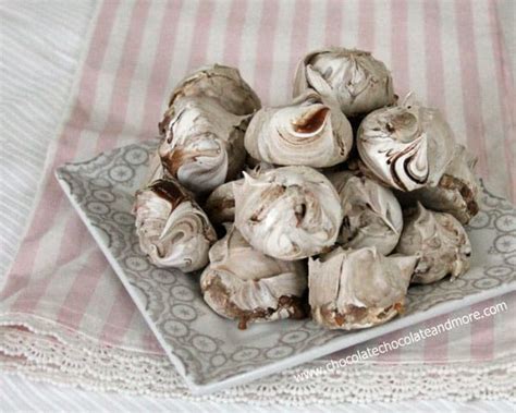 Stiffly beaten egg whites and superfine (caster) sugar. Chocolate Swirled Meringues and Salzburg, Austria - Chocolate Chocolate and More!