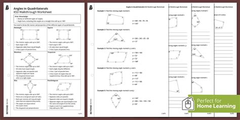 👉 Angles In Quadrilaterals Ks3 Walkthrough Worksheet