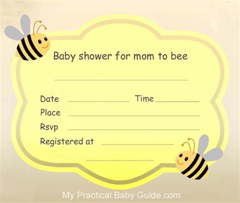 Orange and brown monkey baby shower invitation. Cute Bumble Bee Baby Shower - My Practical Baby Shower Guide