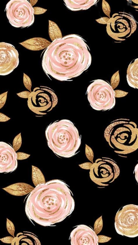 Vintage Vintage Flowers Wallpaper Gold Wallpaper Background Rose