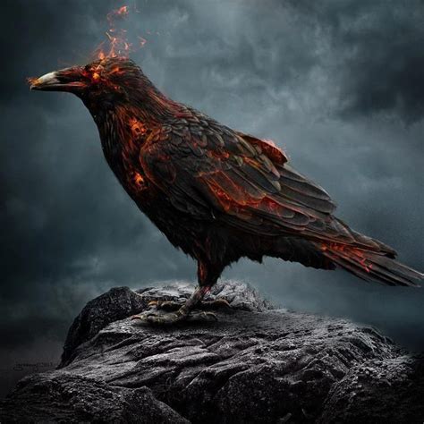 Fire Crow Raven And Wolf Raven Artwork Raven Art