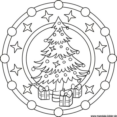 Die papierfigürchen können als geschenkanhänger oder als lesezeichen verwendet werden. malvorlage oma | Mandala Malvorlage zu Weihnachten - Weihnachtsbaum und Geschenke | Ausmalbilder ...