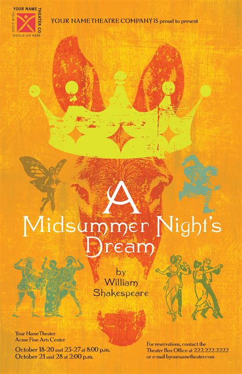 Customizable Poster For Shakespeares A Midsummer Nights Dream