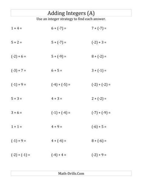 Adding Fractions With Negative Numbers Worksheet