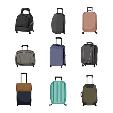 Premium Vector Luggage Bag Set Cartoon Vector Illustration