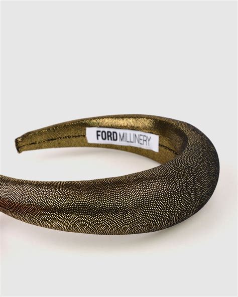 Monica Foil Gold Padded Headband By Australian Label Ford Millinery
