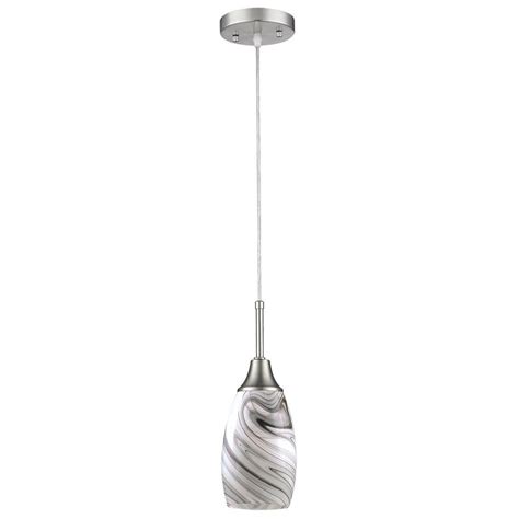 Pendant Lighting Grey Swirl Glass Nickel Kitchen Island Bar Dining Hanging Light 878441002453 Ebay
