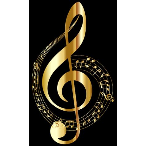 Gold Musical Notes Typography Free Svg