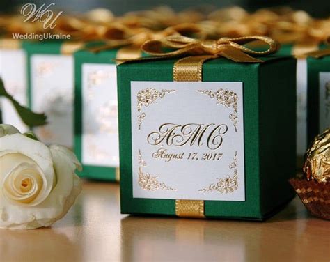 50 Wedding Bonbonniere With Gold Foil Personalized Elegant Etsy
