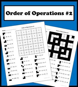 Students work through a number of basic worksheets and then advance to four and five step operations. Order of Operations color worksheet #2 by Aric Thomas | TpT