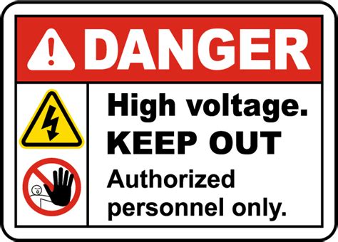 Danger High Voltage Keep Out Sign Save Instantly