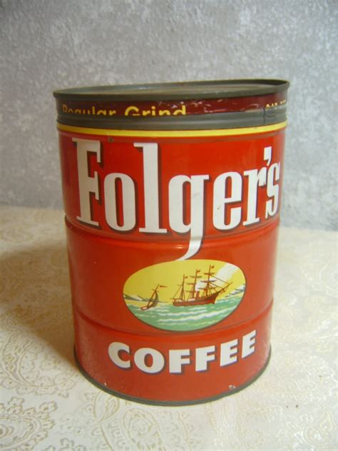 Vintage Folgers 3 Lb Coffee Can