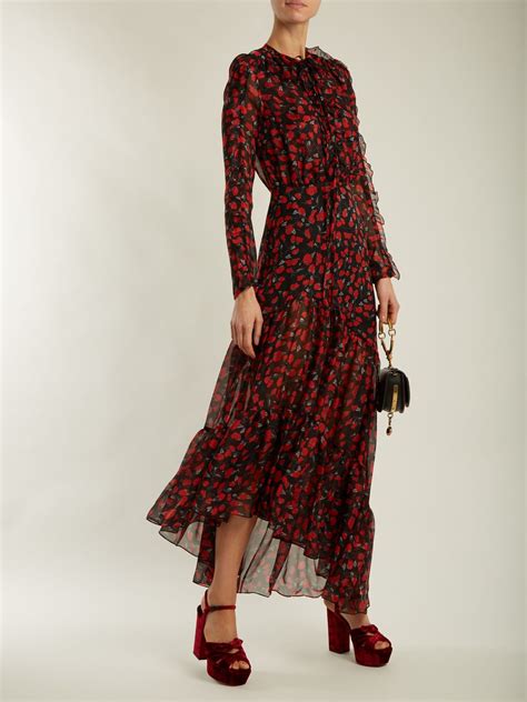 Click Here To Buy Raquel Diniz Anita Floral Print Silk Chiffon Midi Dress At Matchesfashion