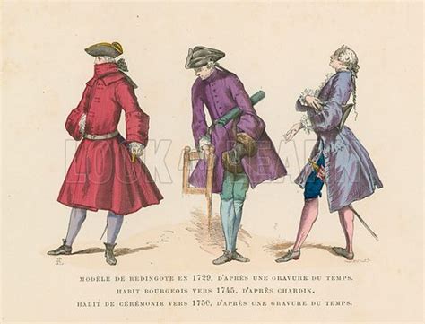 French Men S Fashions 18th Century Stock Image Look And Learn