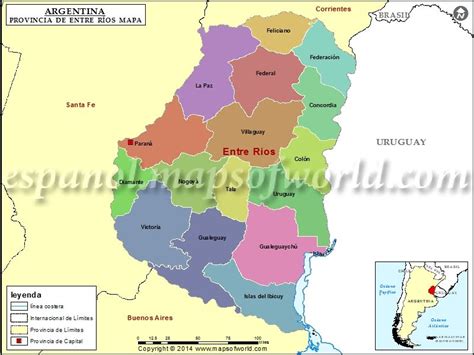 Mapa De Entre Rios Provincia De Entre Rios Argentina En 2020