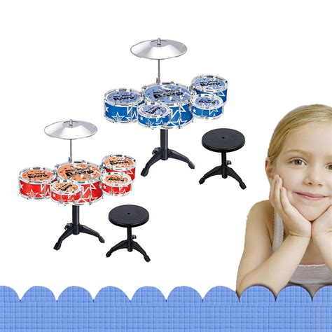 Jazz Drum Set Kit Musical Educational Instrument Toy 5 Drums 1 Cymbal 1